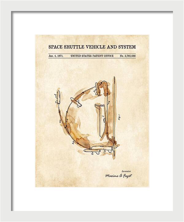 Space Shuttle Vehicle And System Faget Watercolor Patent Us3702688