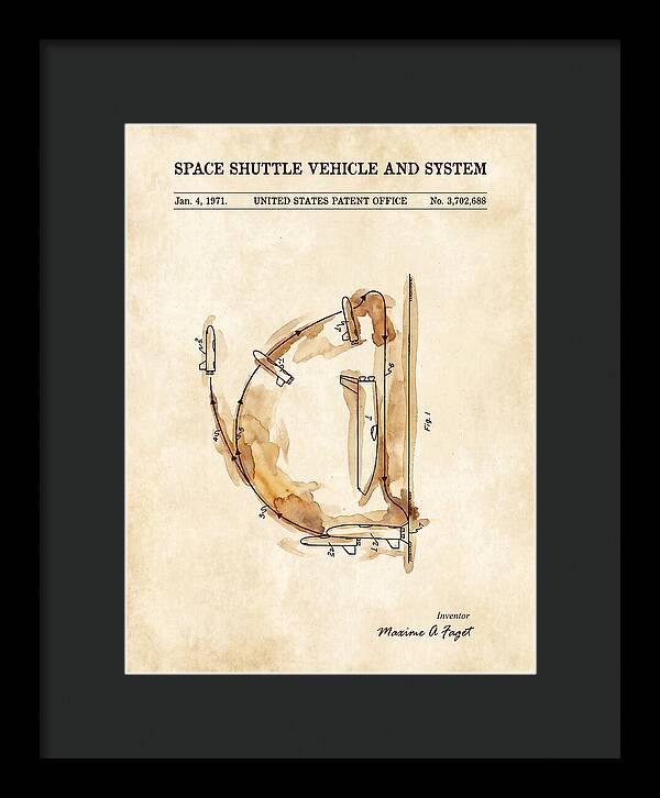 Space Shuttle Vehicle And System Faget Watercolor Patent Us3702688