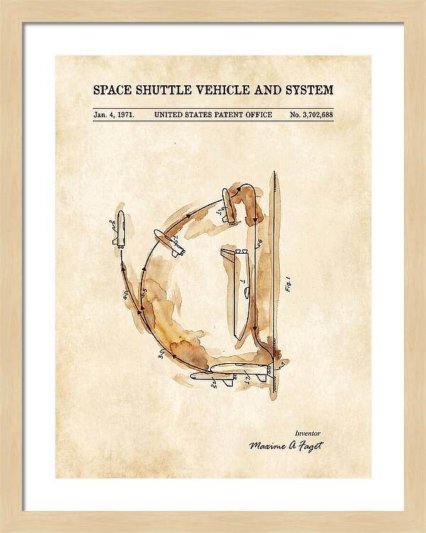 Space Shuttle Vehicle And System Faget Watercolor Patent Us3702688