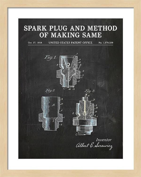 Spark Plug And Method Of Making Same Chalkboard Patent Us1570320a