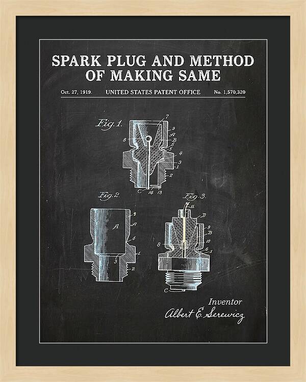 Spark Plug And Method Of Making Same Chalkboard Patent Us1570320a