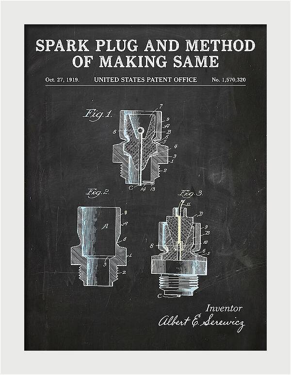 Spark Plug And Method Of Making Same Chalkboard Patent Us1570320a
