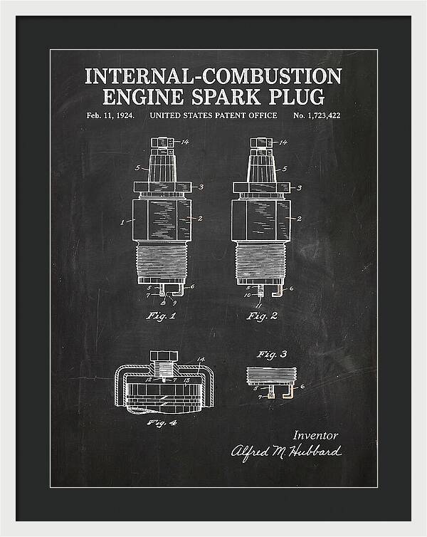 Spark Plug Chalkboard Patent Us1723422a