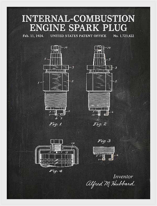 Spark Plug Chalkboard Patent Us1723422a