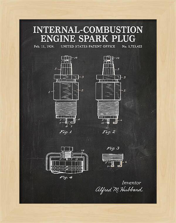 Spark Plug Chalkboard Patent Us1723422a