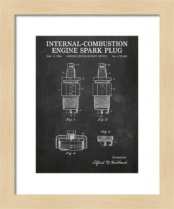 Spark Plug Chalkboard Patent Us1723422a