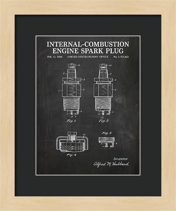 Spark Plug Chalkboard Patent Us1723422a