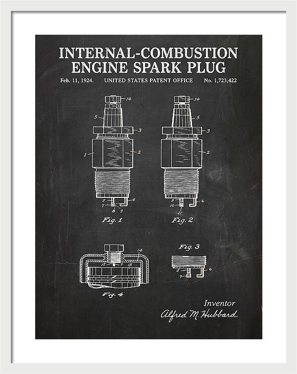 Spark Plug Chalkboard Patent Us1723422a
