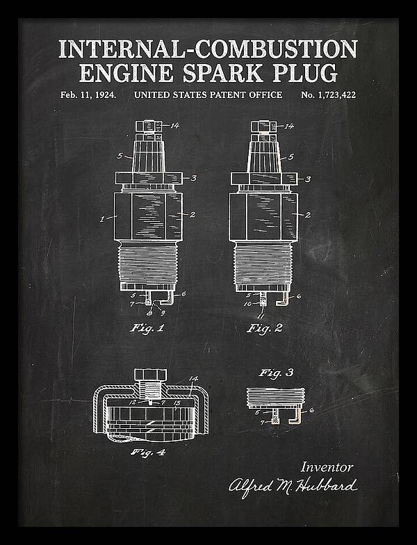 Spark Plug Chalkboard Patent Us1723422a