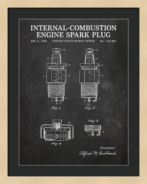 Spark Plug Chalkboard Patent Us1723422a