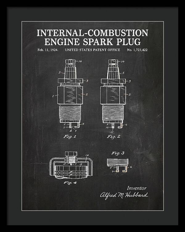 Spark Plug Chalkboard Patent Us1723422a