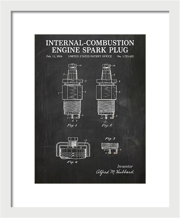 Spark Plug Chalkboard Patent Us1723422a