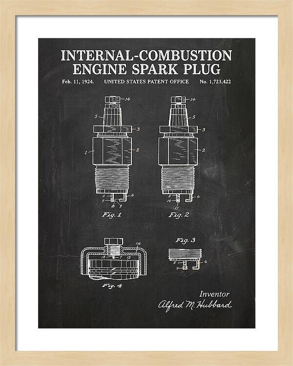 Spark Plug Chalkboard Patent Us1723422a