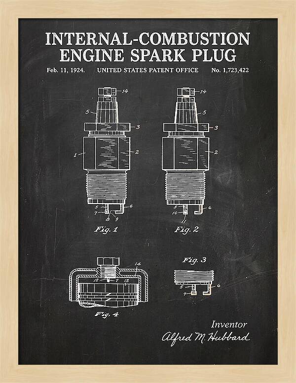 Spark Plug Chalkboard Patent Us1723422a