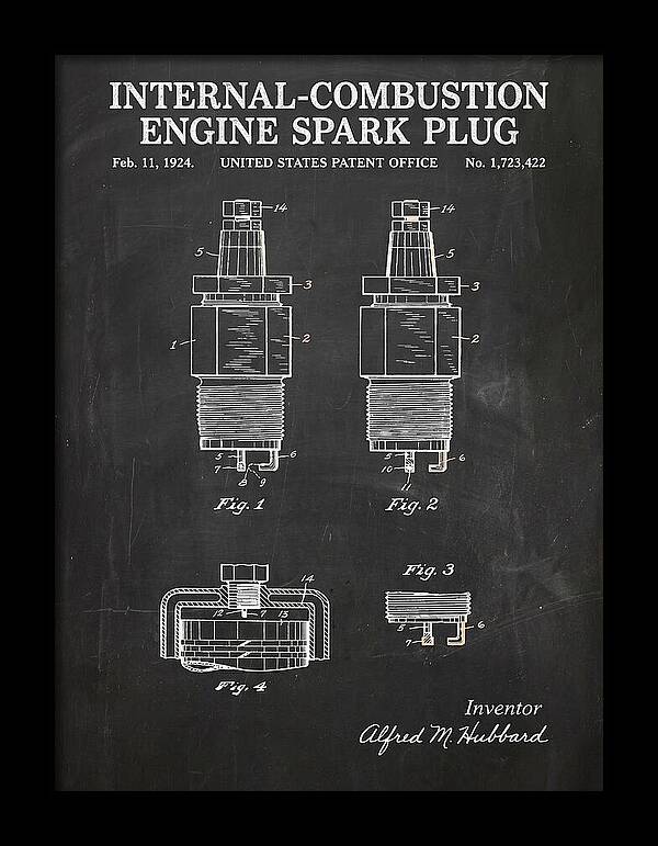 Spark Plug Chalkboard Patent Us1723422a
