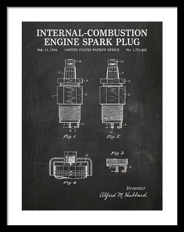 Spark Plug Chalkboard Patent Us1723422a