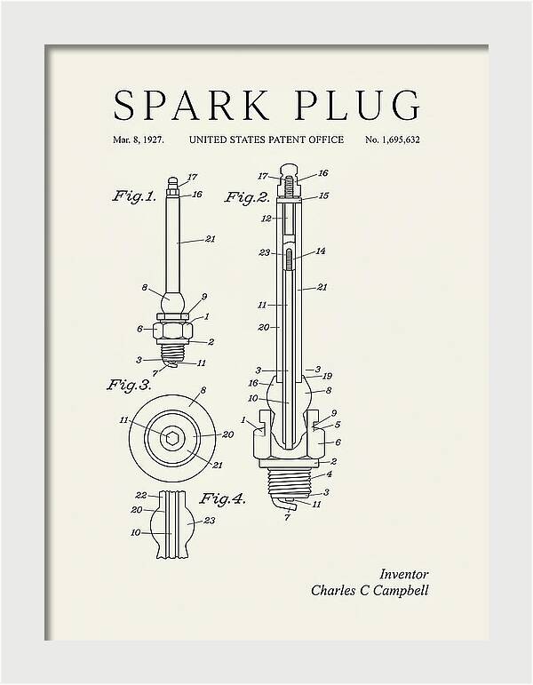 Spark Plug Minimalist Patent Us1695632a