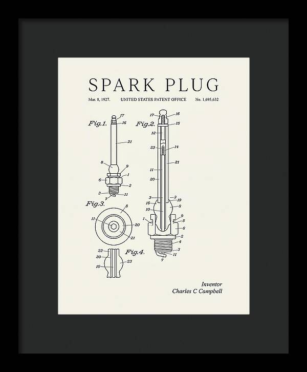 Spark Plug Minimalist Patent Us1695632a
