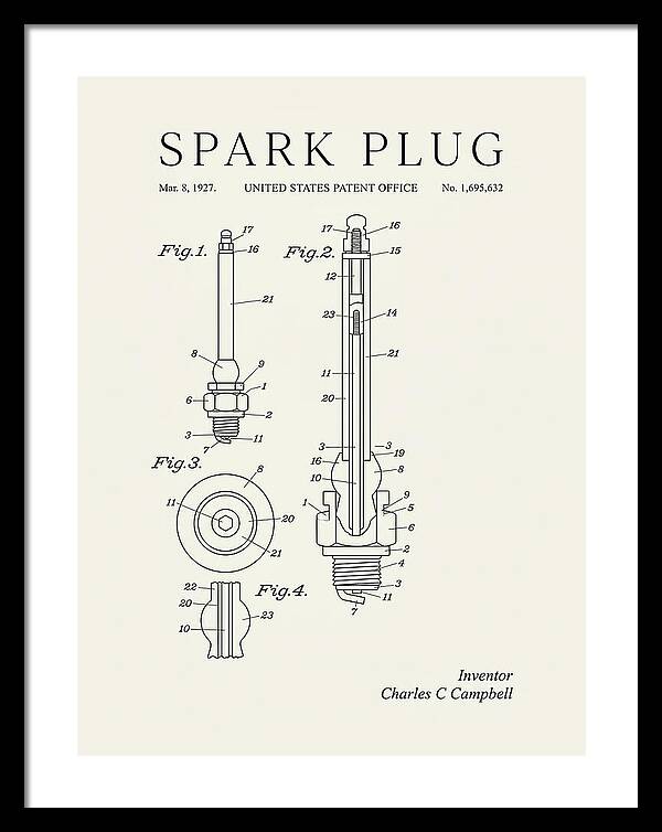 Spark Plug Minimalist Patent Us1695632a
