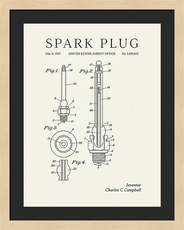 Spark Plug Minimalist Patent Us1695632a