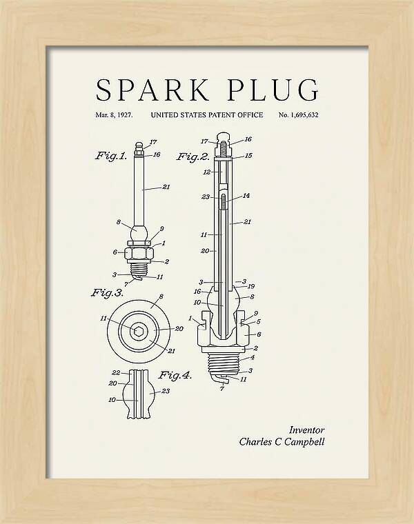Spark Plug Minimalist Patent Us1695632a