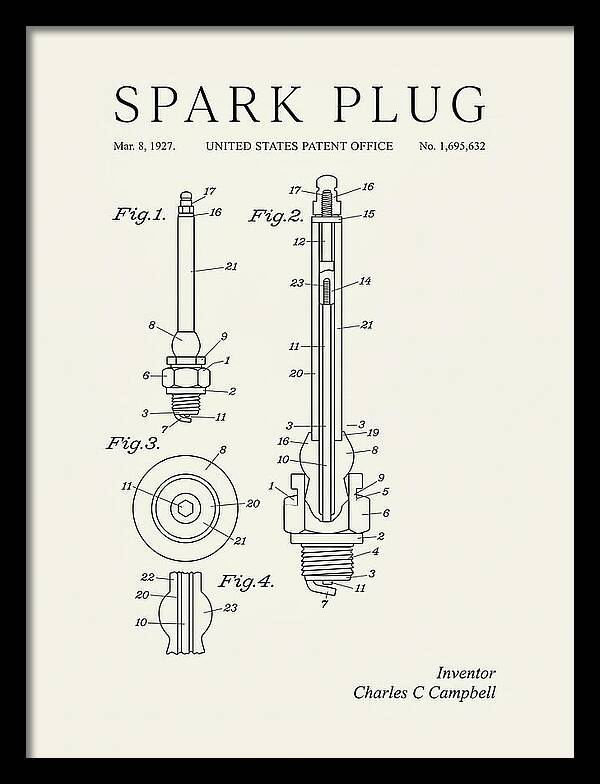 Spark Plug Minimalist Patent Us1695632a