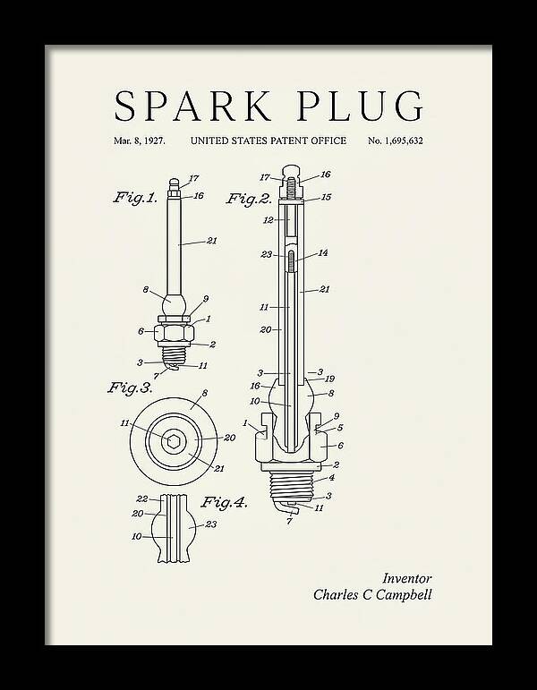 Spark Plug Minimalist Patent Us1695632a