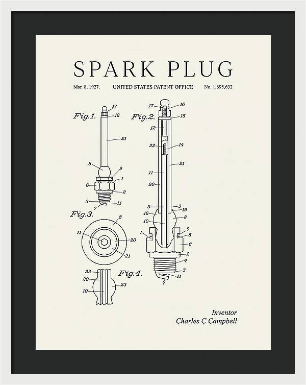 Spark Plug Minimalist Patent Us1695632a