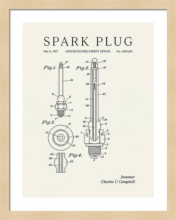Spark Plug Minimalist Patent Us1695632a