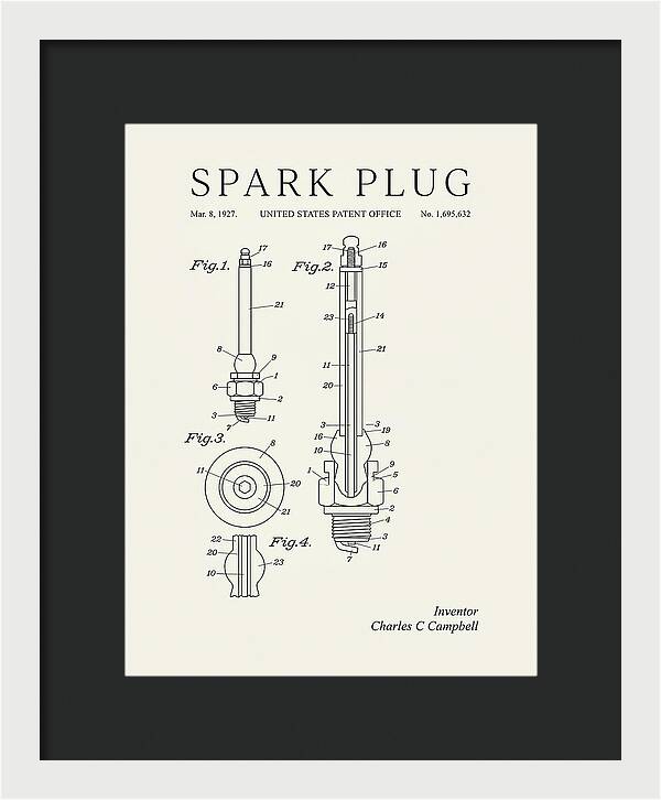 Spark Plug Minimalist Patent Us1695632a