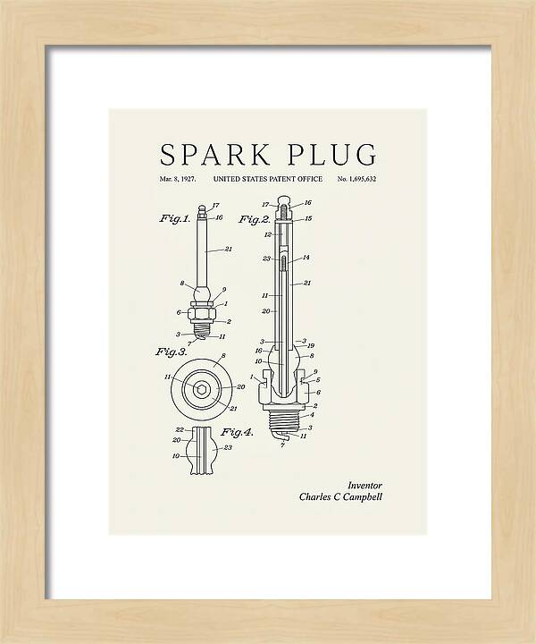 Spark Plug Minimalist Patent Us1695632a