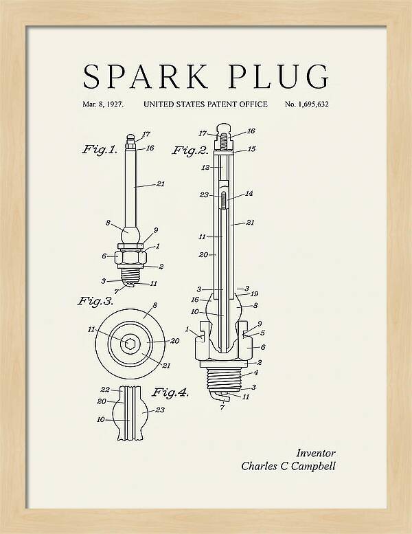 Spark Plug Minimalist Patent Us1695632a
