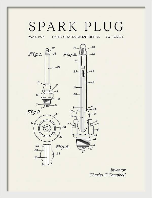 Spark Plug Minimalist Patent Us1695632a