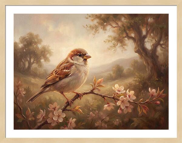 Sparrow Among Blossoms