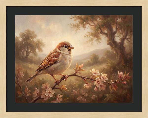 Sparrow Among Blossoms
