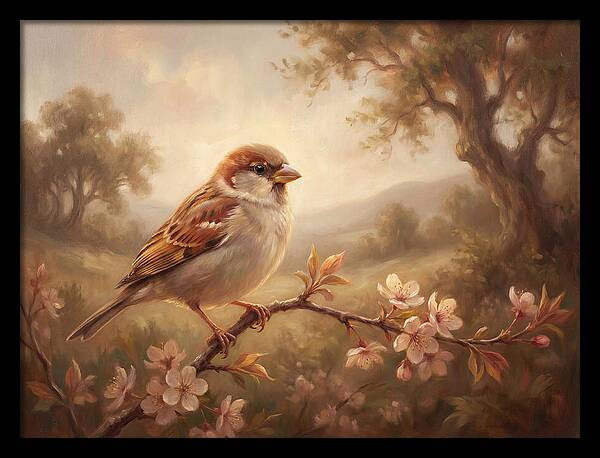 Sparrow Among Blossoms