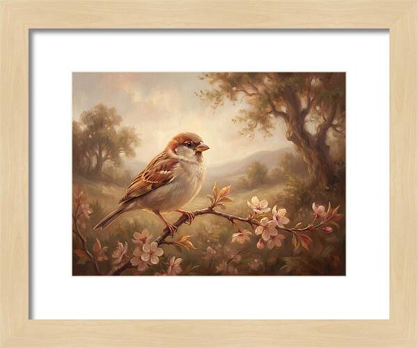 Sparrow Among Blossoms