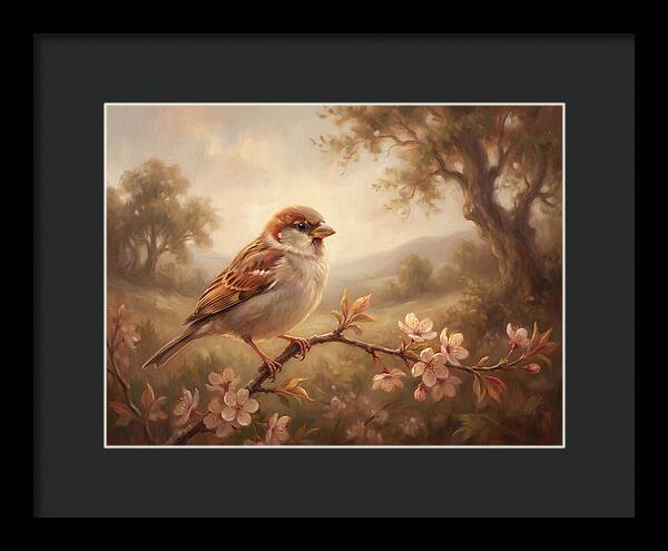 Sparrow Among Blossoms