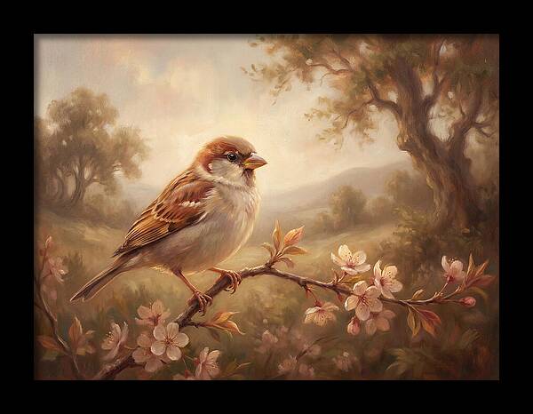 Sparrow Among Blossoms