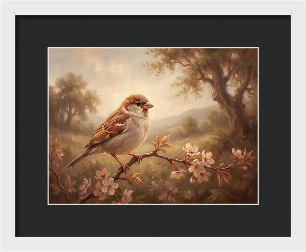 Sparrow Among Blossoms
