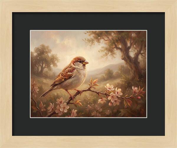 Sparrow Among Blossoms