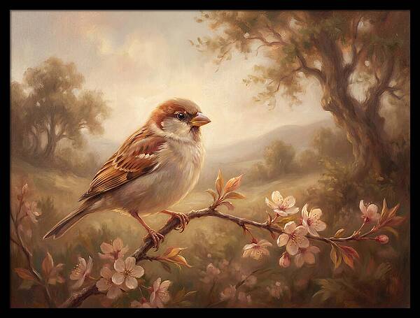 Sparrow Among Blossoms