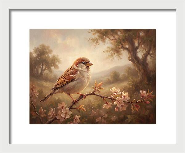 Sparrow Among Blossoms