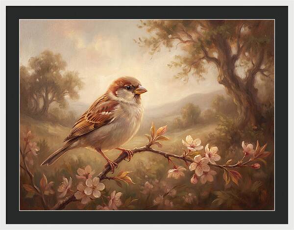 Sparrow Among Blossoms