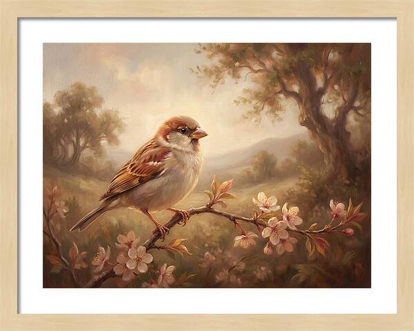 Sparrow Among Blossoms