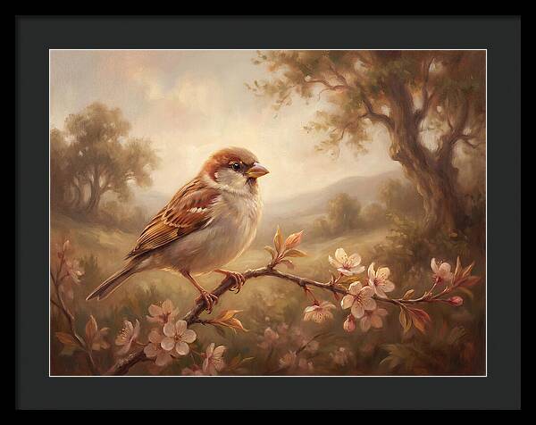 Sparrow Among Blossoms