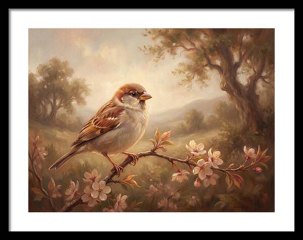 Sparrow Among Blossoms