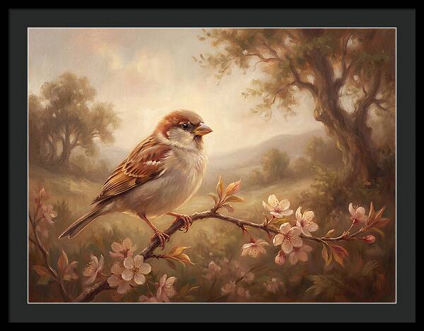 Sparrow Among Blossoms