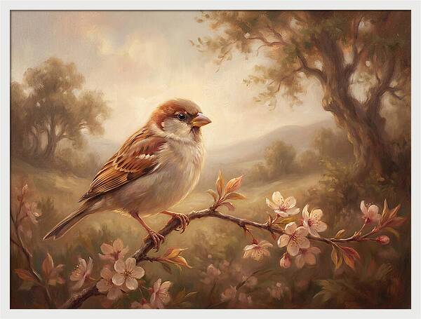 Sparrow Among Blossoms