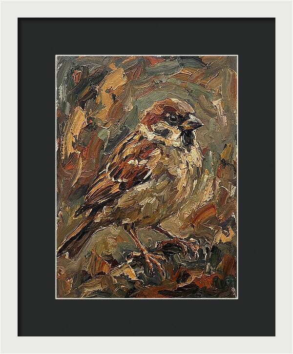 Sparrow In Expressionist Style